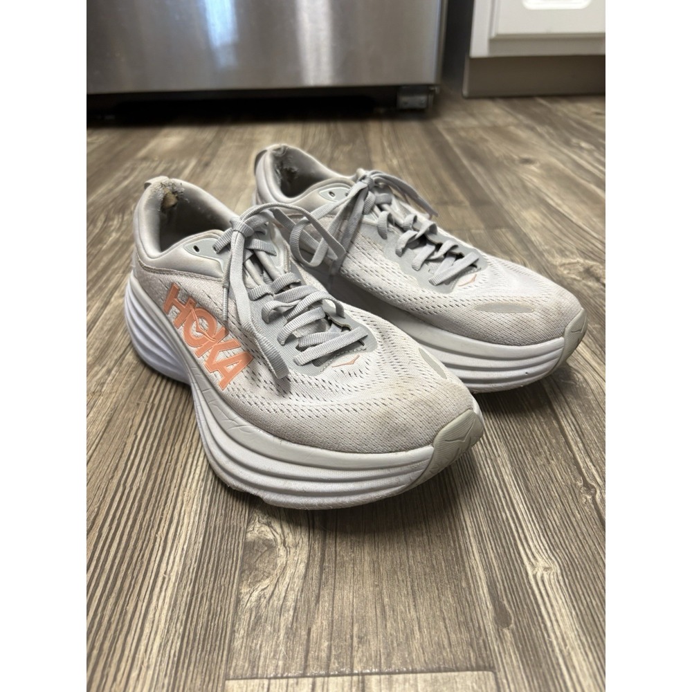 Hoka One One Bondi 8 Harbor Mist/Lunar Rock Running Shoes Womens Size 8B 1127952